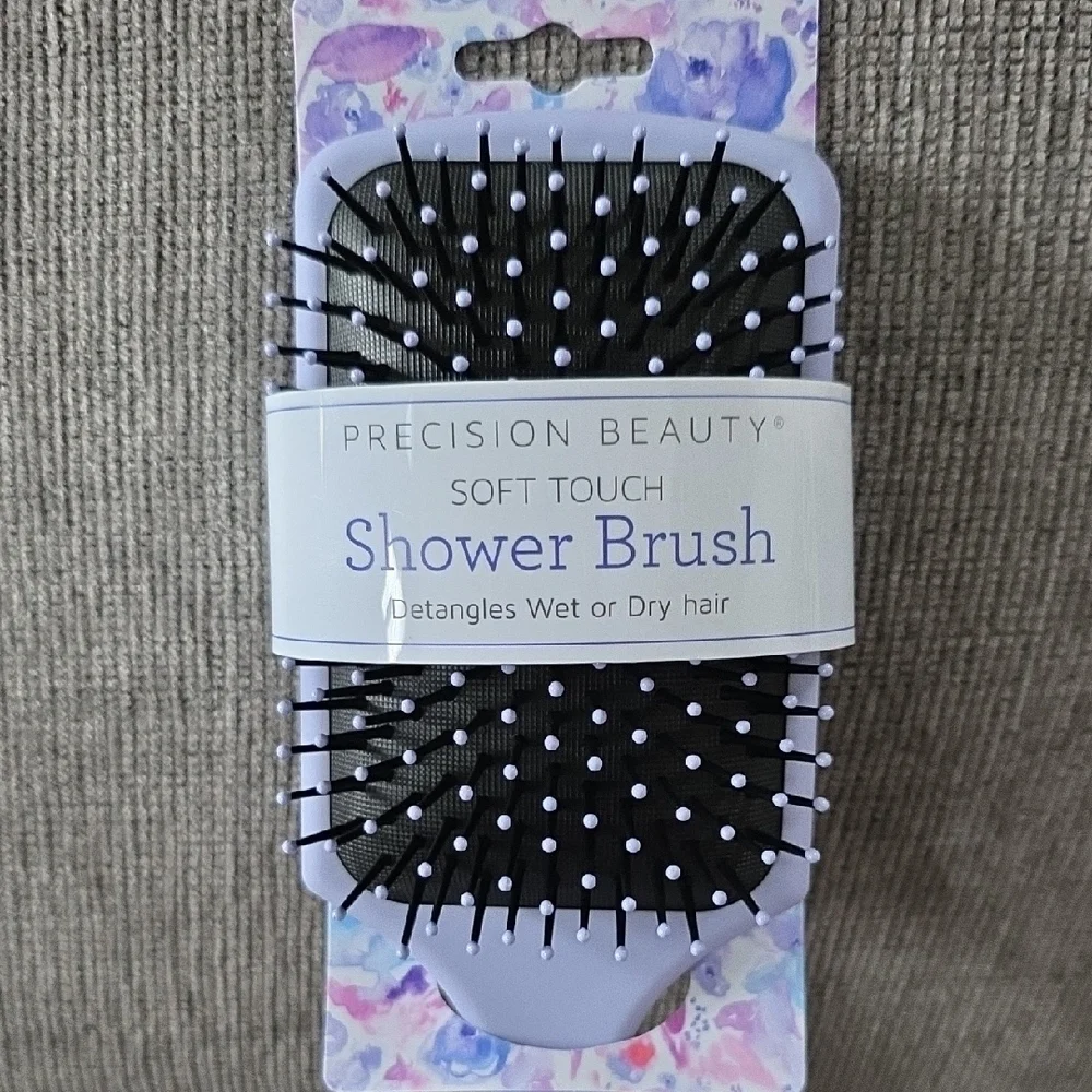 Precision Beauty Soft Touch Shower Brush - Purple, New. For Wet Or Dry Hair.